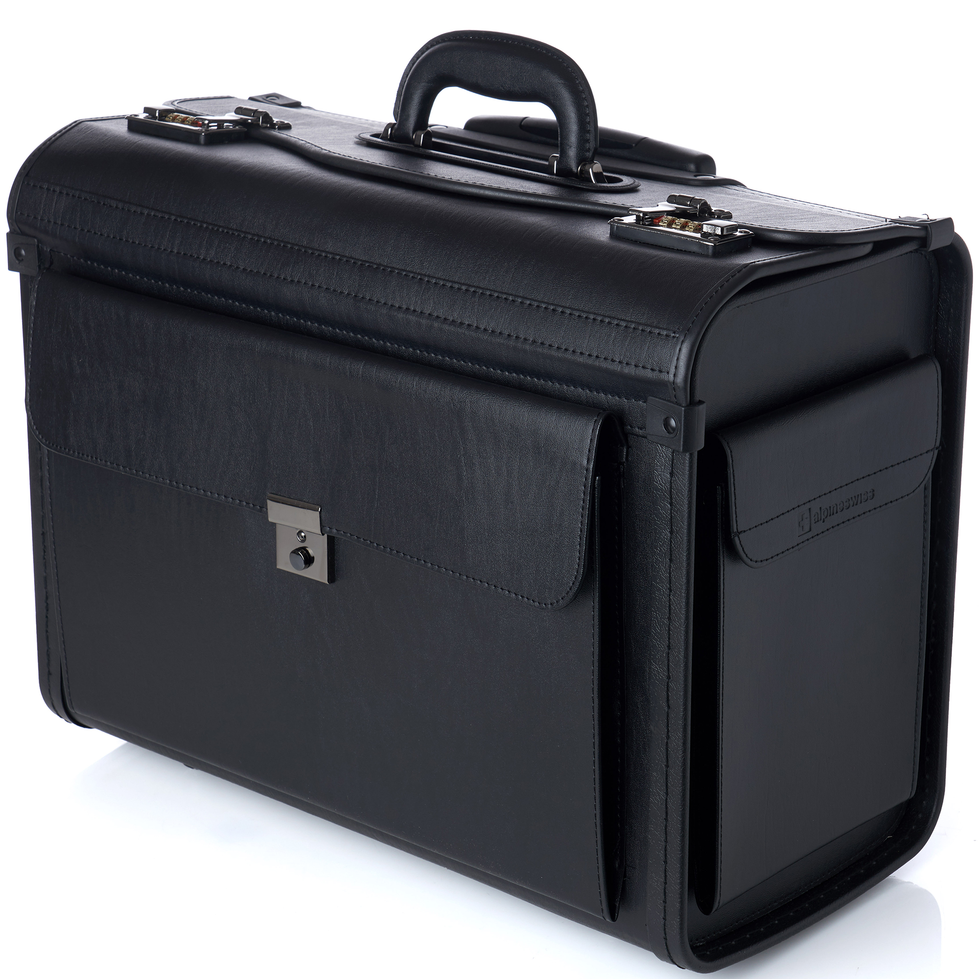 Alpine Swiss 19 Wheeled Briefcase Rolling Case Sales Sample Pilot